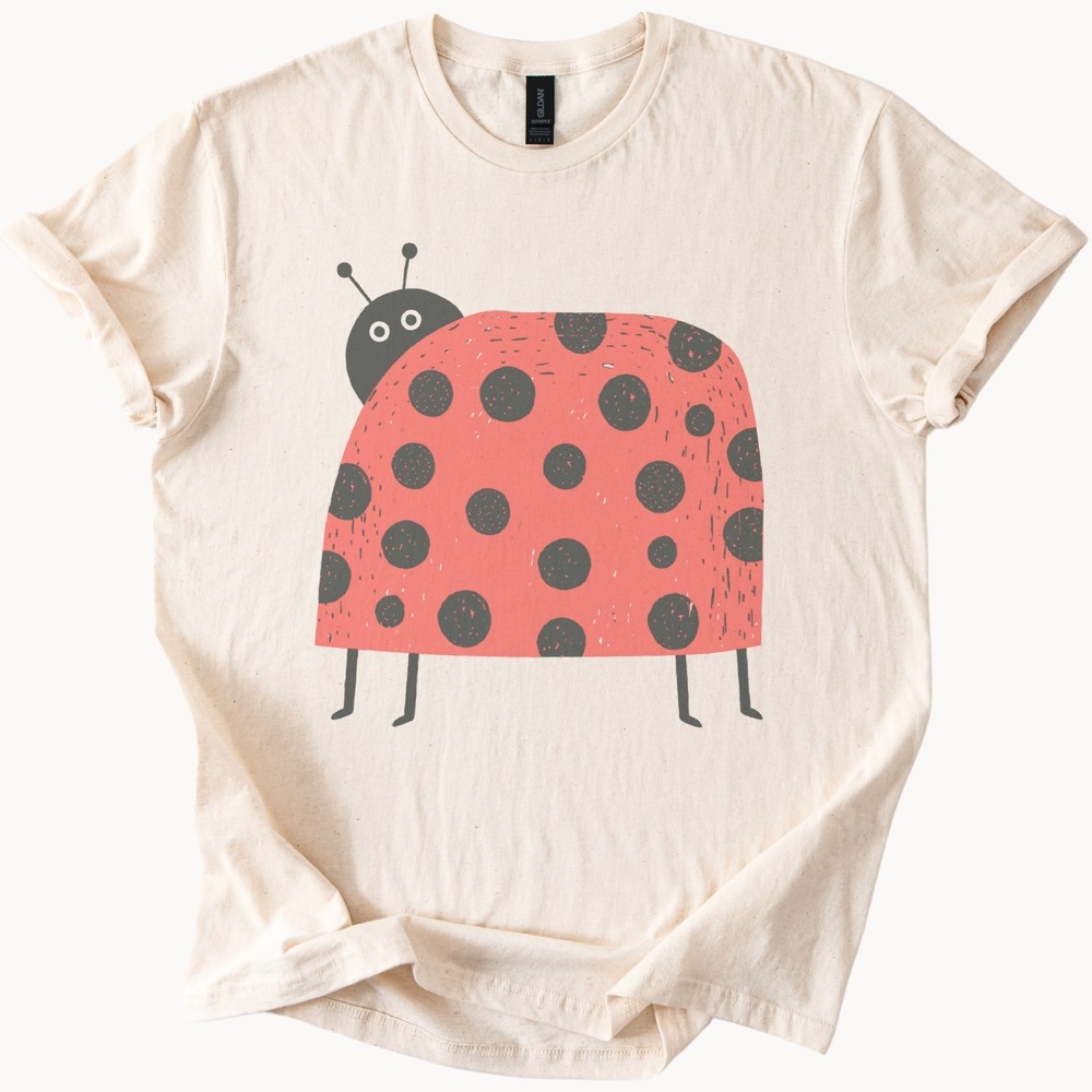 Cute Red Ladybug Children's Art Print Tee